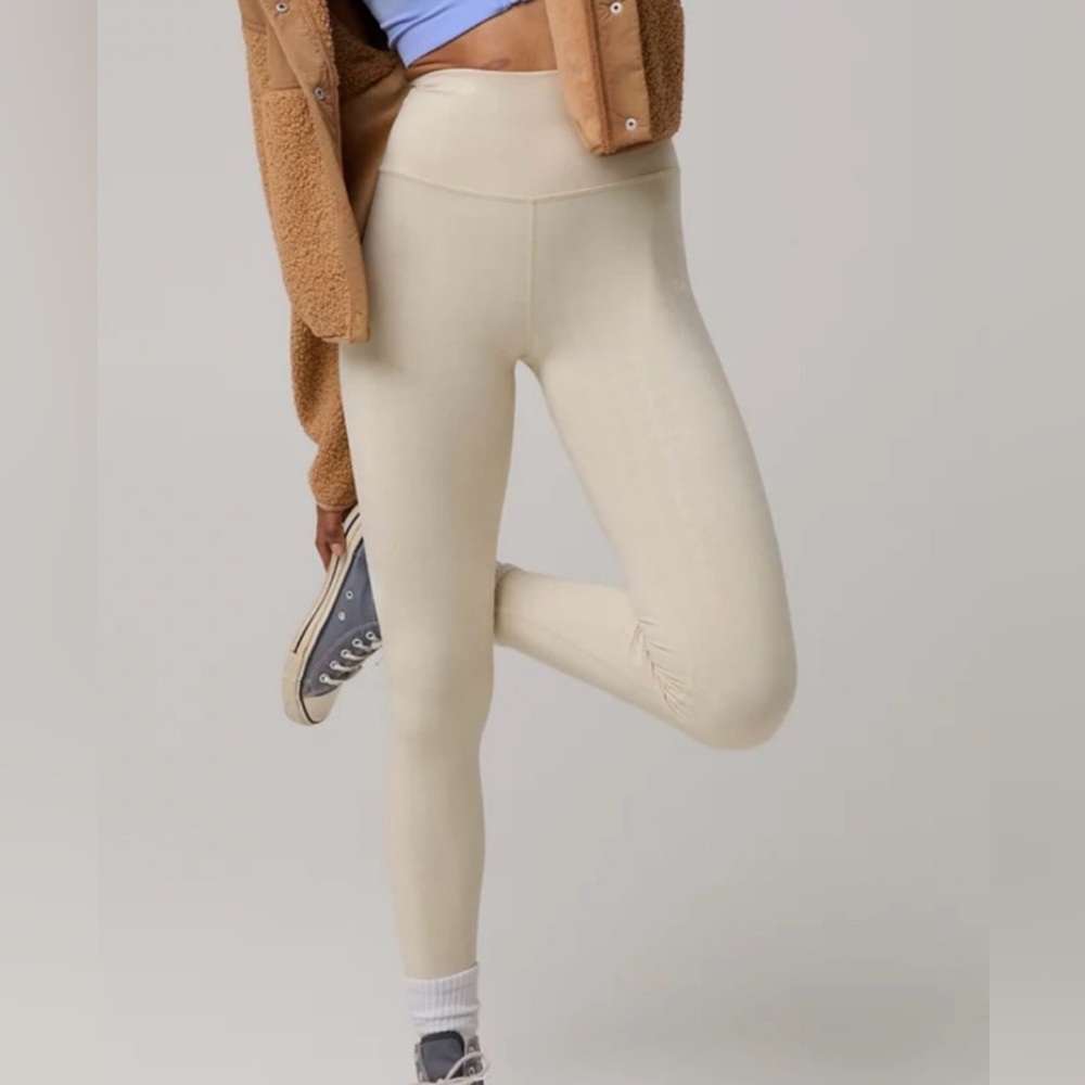 Aerie Offline Foil Houndstooth Hugger High Waisted Leggings Size Medium